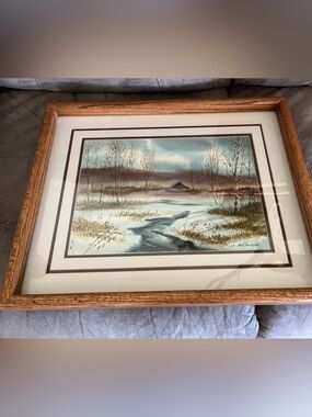 George Wise  Framed Artwork Backing in Tan and Brown